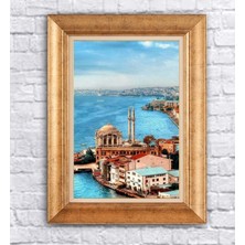 Giyense Altın Çerçeveli Paspartulu Manzara Tablo DF0592