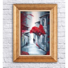 Giyense Altın Çerçeveli Paspartulu Manzara Tablo DF0653