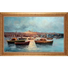 Giyense Altın Çerçeveli Paspartulu Manzara Tablo DF1044