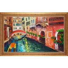 Giyense Altın Çerçeveli Paspartulu Manzara Tablo DF1070