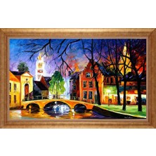 Giyense Altın Çerçeveli Paspartulu Manzara Tablo DF1355