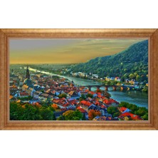 Giyense Altın Çerçeveli Paspartulu Manzara Tablo DF1260