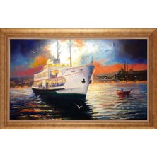 Giyense Altın Çerçeveli Paspartulu Manzara Tablo DF1582