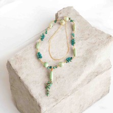 Lal Dizayn Uzun Boncuk Kolye - El Yapımı - Bohem Kadın Aksesuar