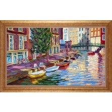 Giyense Altın Çerçeveli Paspartulu Manzara Tablo DF1884