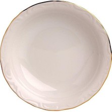UltraMint 12'li Porselen Çukur Tabak Seti Altın Yaldız 20 cm