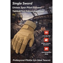 Single Sword Unisex Taktik & Pilot Eldiven - Renk: Bej | Beden: XL