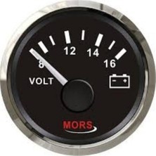 Mors Voltmetre Akü Voltaj Göstergesi 12V - Siyah