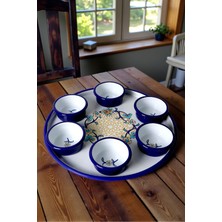 UltraMint 7 Parça Desenli Emaye Kahvaltı Seti, Sunum ve Servis Için Ideal