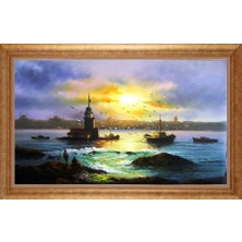 Giyense Altın Çerçeveli Paspartulu Manzara Tablo DF0915