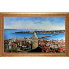 Giyense Altın Çerçeveli Paspartulu Manzara Tablo DF0760