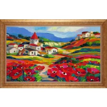 Giyense Altın Çerçeveli Paspartulu Manzara Tablo DF1733