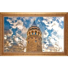 Giyense Altın Çerçeveli Paspartulu Manzara Tablo DF1283