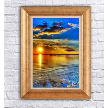 Giyense Altın Çerçeveli Paspartulu Manzara Tablo DF1116