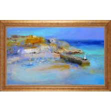 Giyense Altın Çerçeveli Paspartulu Manzara Tablo DF1451