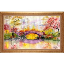 Giyense Altın Çerçeveli Paspartulu Manzara Tablo DF1618