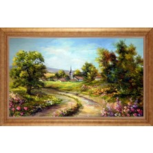 Giyense Altın Çerçeveli Paspartulu Manzara Tablo DF1659