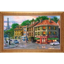 Giyense Altın Çerçeveli Paspartulu Manzara Tablo DF1481