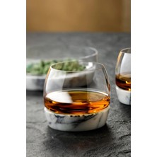 UltraMint Chill Mermer Altlıklı Kristal Viski Bardağı 300CC - Zarif ve Hediyelik