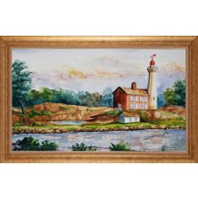 Giyense Altın Çerçeveli Paspartulu Manzara Tablo DF1302