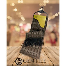 Gentile - Dikey Oklar Kahverengi Tonları Viskoz Atkı