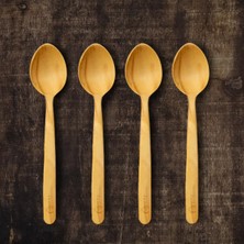 UltraMint El Işçiliği 4 Parça Şimşir Yemek Kaşığı Takımı, 20 Cm, Şık ve Zarif