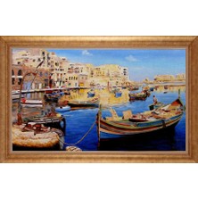 Giyense Altın Çerçeveli Paspartulu Manzara Tablo DF1649