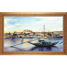 Giyense Altın Çerçeveli Paspartulu Manzara Tablo DF1868