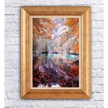 Giyense Altın Çerçeveli Paspartulu Manzara Tablo DF0615