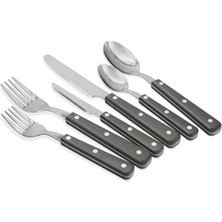 UltraMint Dark 36 Parça Çelik Çatal Kaşık Bıçak Takımı, Şık ve Dayanıklı Set