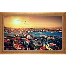 Giyense Altın Çerçeveli Paspartulu Manzara Tablo DF1835