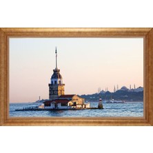 Giyense Altın Çerçeveli Paspartulu Manzara Tablo DF1363