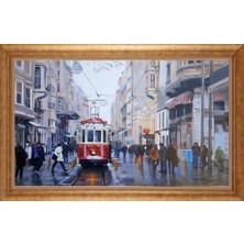 Giyense Altın Çerçeveli Paspartulu Manzara Tablo DF1951