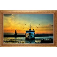 Giyense Altın Çerçeveli Paspartulu Manzara Tablo DF0795