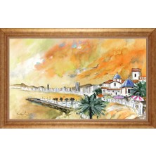 Giyense Altın Çerçeveli Paspartulu Manzara Tablo DF0782