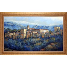 Giyense Altın Çerçeveli Paspartulu Manzara Tablo DF0804