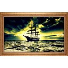 Giyense Altın Çerçeveli Paspartulu Manzara Tablo DF0954