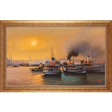 Giyense Altın Çerçeveli Paspartulu Manzara Tablo DF1251