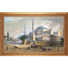 Giyense Altın Çerçeveli Paspartulu Manzara Tablo DF1278