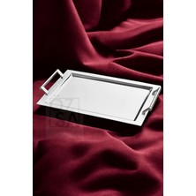 UltraMint Şık Paslanmaz Çelik Sunum Tepsisi, Kulplu, Söz ve Nişan Servisi