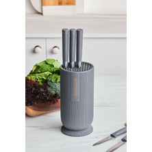 UltraMint Massimo Round 6 Parça Standlı Bıçak Seti, Şık ve Dayanıklı Mutfak Gereci