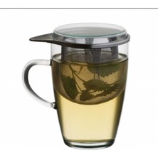 UltraMint Simax 350 ml Çelik Süzgeçli ve Kapaklı Bitki Çayı Kupası