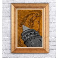 Giyense Altın Çerçeveli Paspartulu Manzara Tablo DF0577