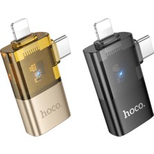 Hoco. UA36E 2in1 Tak Çalıştır Lightning ve Type-C To USB 3.0 Dönüştürücü - Siyah