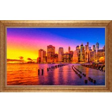 Giyense Altın Çerçeveli Paspartulu Manzara Tablo DF0923