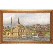 Giyense Altın Çerçeveli Paspartulu Manzara Tablo DF0936