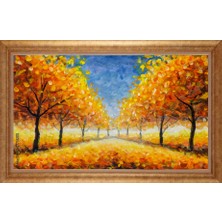 Giyense Altın Çerçeveli Paspartulu Manzara Tablo DF1964