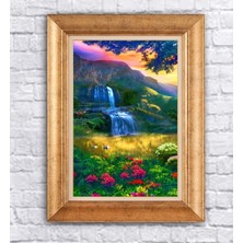 Giyense Altın Çerçeveli Paspartulu Manzara Tablo DF0716