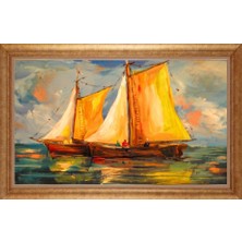 Giyense Altın Çerçeveli Paspartulu Manzara Tablo DF0844