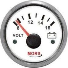Mors Voltmetre Akü Voltaj Göstergesi 12V - Beyaz